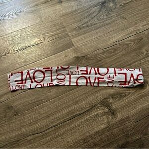 Kids Red and White Love Print Scarf